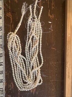 8 strands, 20” each of real pearls 5-5.5 mm